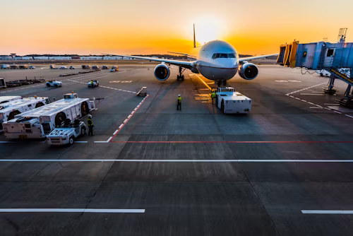 Sky view of an airport